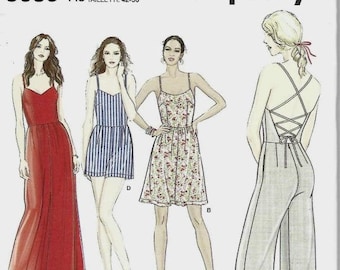 Strap-Back Jumpsuit/Romper/Evening or Day Dress Simplicity 8635 Uncut FF Sizes 14-22 Bust 36 - 44 Women's Sewing Pattern