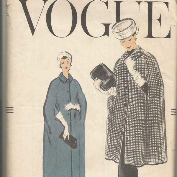 1950s Cape in Three Lengths Day Evening Notched Collar Easy to Sew Vogue 9089 Uncut FF Size Small Bust 31-32 Women's Vintage Sewing Pattern