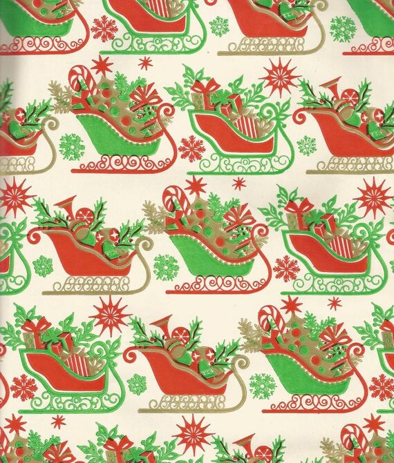 Vintage Sleigh Wrapping Paper