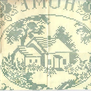 Vintage Transfer Home Sweet Home Wall Hanging Sampler Unused ca. 1950s