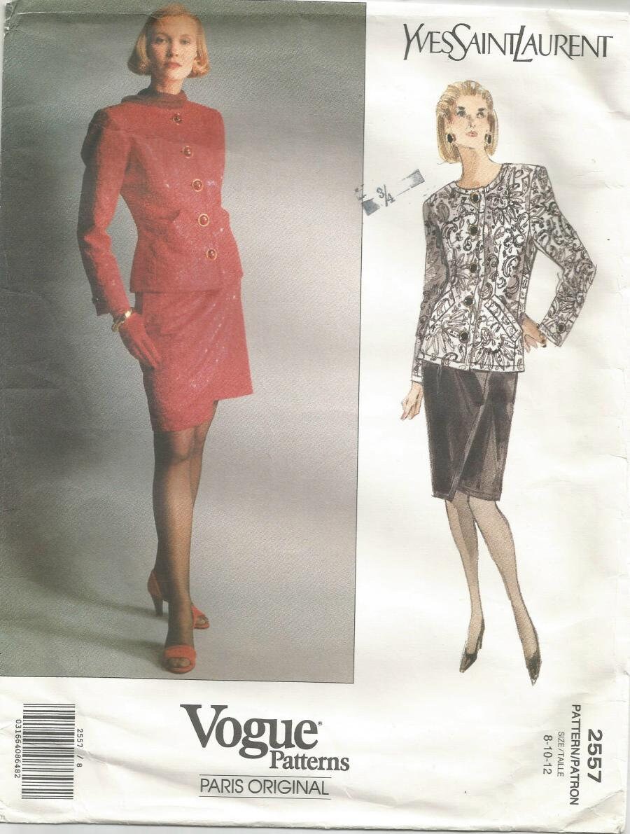 ◎3月新刊◎❀୭✿専用出品⑫❀୭✿ Vogue 2557 UNCUT FF 1990s Designer Wrap Skirt and Lined