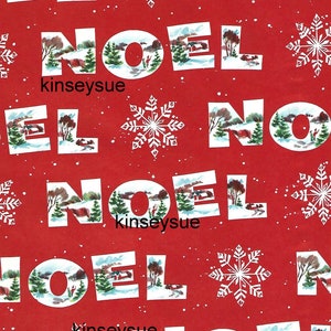 Vintage Christmas Wrapping Paper by Norcross A NEW NOEL on Red  One Flat Sheet Vintage Christmas Gift Wrap