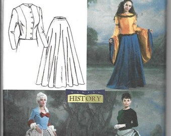 Women's Costumes Renaissance French Revolution Victorian Butterick 4154 Size 6-8-10 UNCUT FF Women's Sewing Pattern