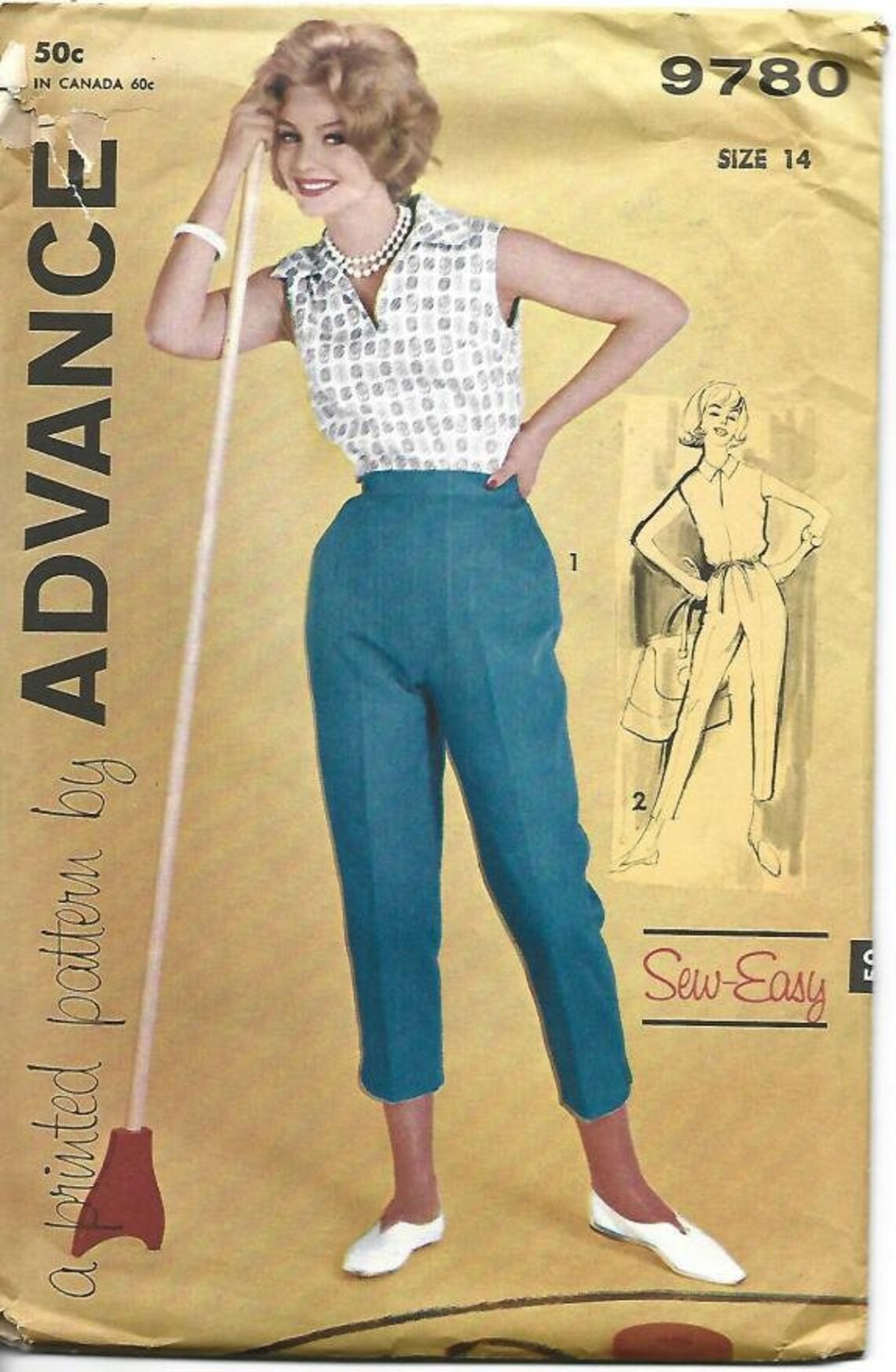 1960s Pedal Pusher Pants & Sleeveless Blouse or Blouson Etsy
