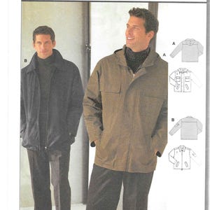 Burda 8855 Hard to Find Men's Jacket Windbreaker Front Zipper Optional Hood UNCUT FF Sizes 36 - 58 Men's Sewing Pattern