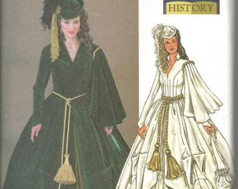 Butterick 4051 Scarlett O'Hara Pattern Green Drapery Dress SEWING PATTERN Uncut FF  Sizes 12-14-16 Bust 34 36 38 Women's Sewing Pattern