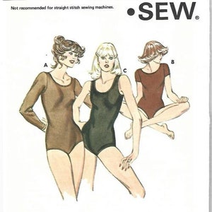 May include: A sewing pattern for a leotard with three different styles. The pattern is called "Kwik Sew" and the pattern number is 932. The pattern is not recommended for straight stitch sewing machines.