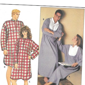 Butterick 4670 UNCUT FF 1980s Unisex Night Shirt in 2 Lengths Chest/Bust 30 - 40 Women&#39;s Vintage Sewing Pattern Men&#39;s Vintage Sewing Pattern
