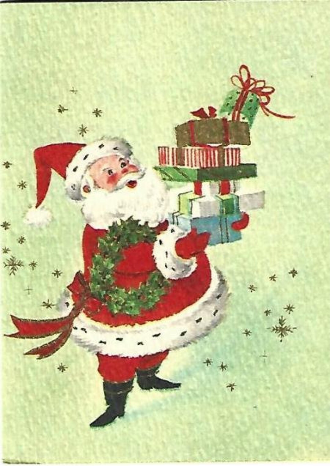 Vintage Christmas Gift Enclosure With Envelope Santa Claus - Etsy