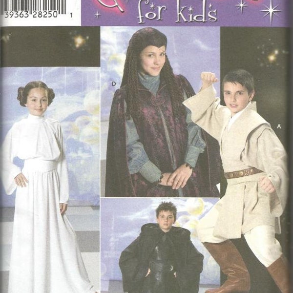 Star Wars Costumes for Kids Anakin Luke Skywalker Princess Leia Obi-Wan Kenobi Queen Padme Amidala Simplicity 4426 Uncut Child's Size 7-14