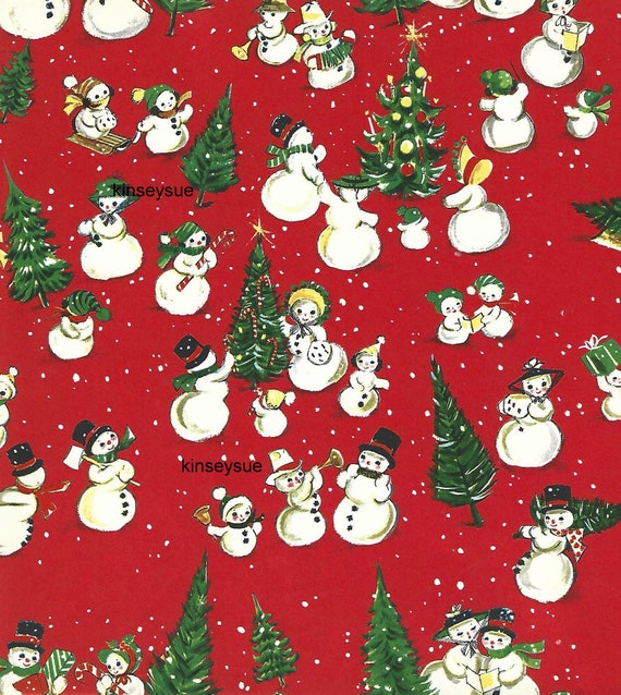 Snow and Green Holiday Wrapping Paper Gift Wrap Papers 