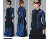 Victorian Steampunk Drape Front Skirt Top Boned Bodice Full Figure Plus Size Butterick 6305 FF Sizes 16-24 Women's Sewing Pattern