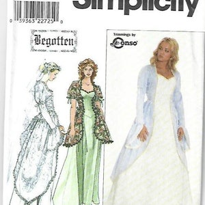 Simplicity 8623 UNCUT FF 1990s Begotten Gown Evening Wedding Dress or Costume Size 12-14-16 Bust 34-36-38 Women&#39;s Vintage Sewing Pattern