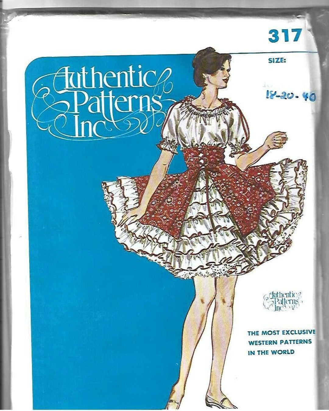 Plus Size Square Dance Dress Sewing Pattern Scoop Necklines Puff
