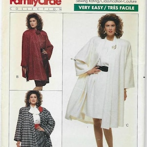 Butterick 6667 1980s Clutch Coat or Jacket Shawl Collar Very Easy to Sew UNCUT FF Size L-XL Bust 38-44 Women&#39;s Vintage Sewing Pattern