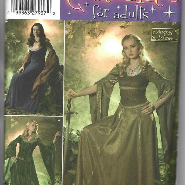 Plus Size Lord of the Rings or Medieval Style Women's Costume by Andrea Schewe Simplicity 4940 Sizes 20 - 26 Women's Sewing Pattern