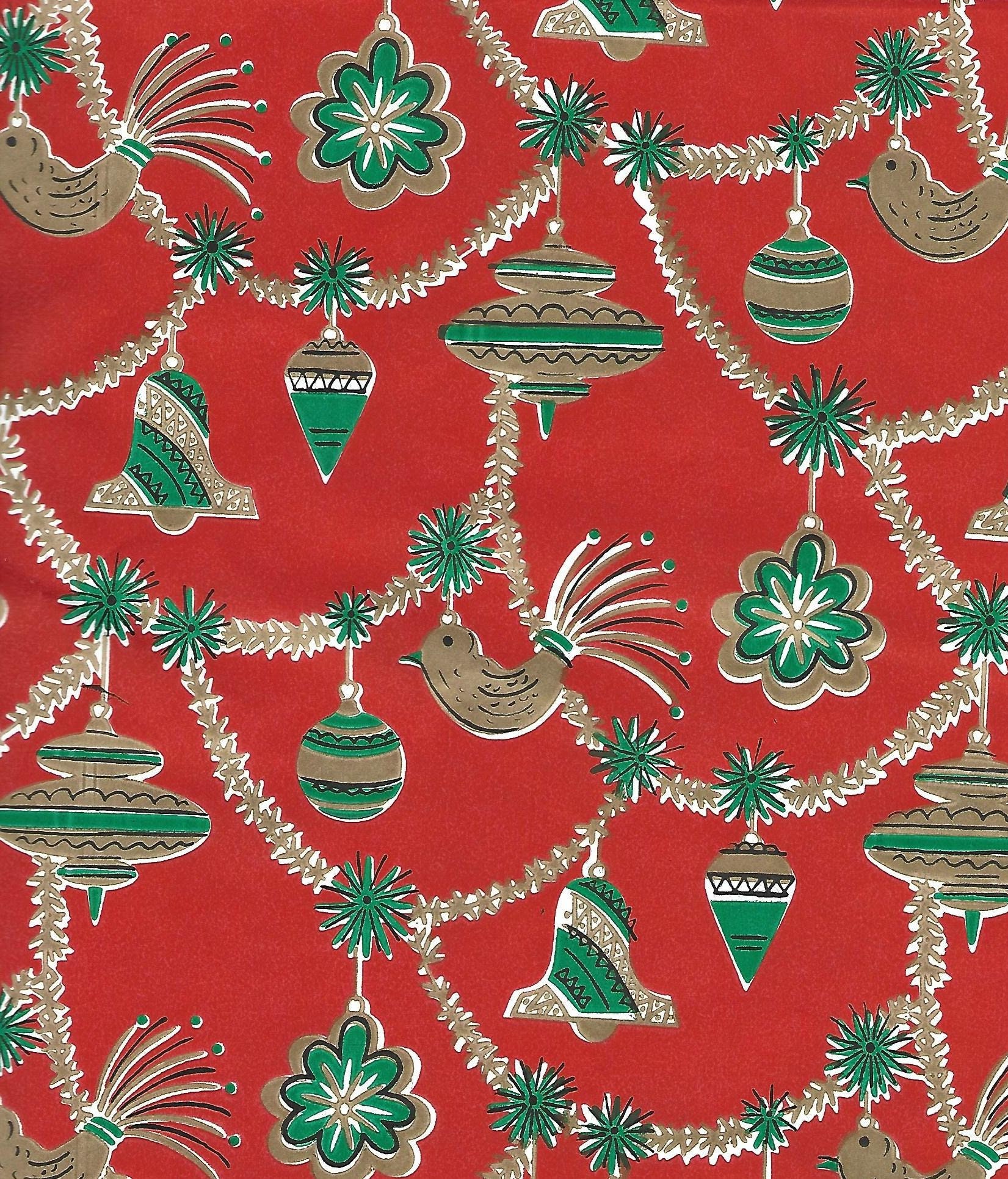 1950's Christmas Paper  Vintage christmas wrapping paper, Vintage