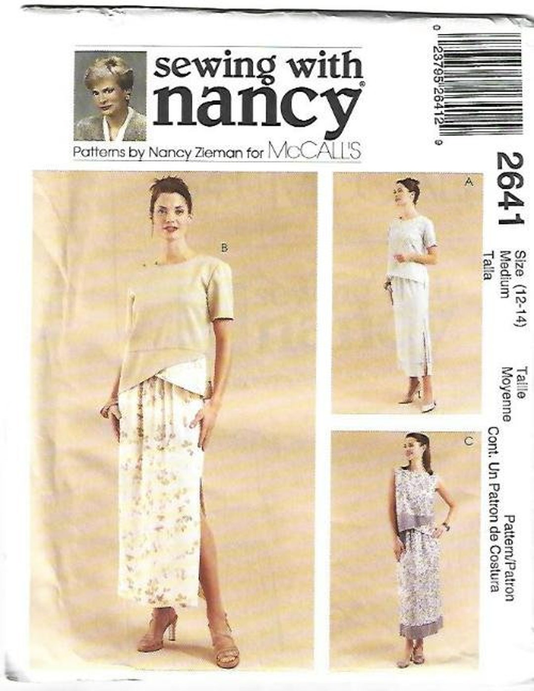 Misses' Two Piece Dress Top With Peplum & Sleeve Variations Pull on ...