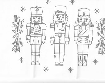 Nutcrackers Christmas Embroidery Transfer Pattern Christmas Decor DIY Christmas Hot Iron Transfers