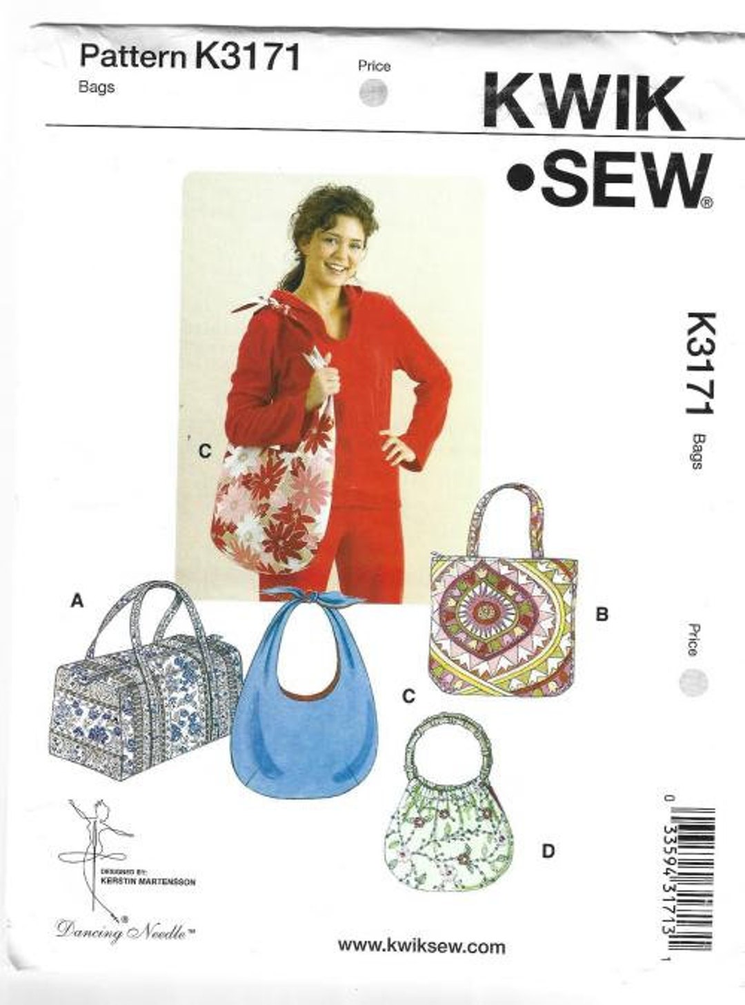 Tote Bag Hobo Bag Handbags Kwik Sew 3171UNCUT FF Bags Sewing - .de