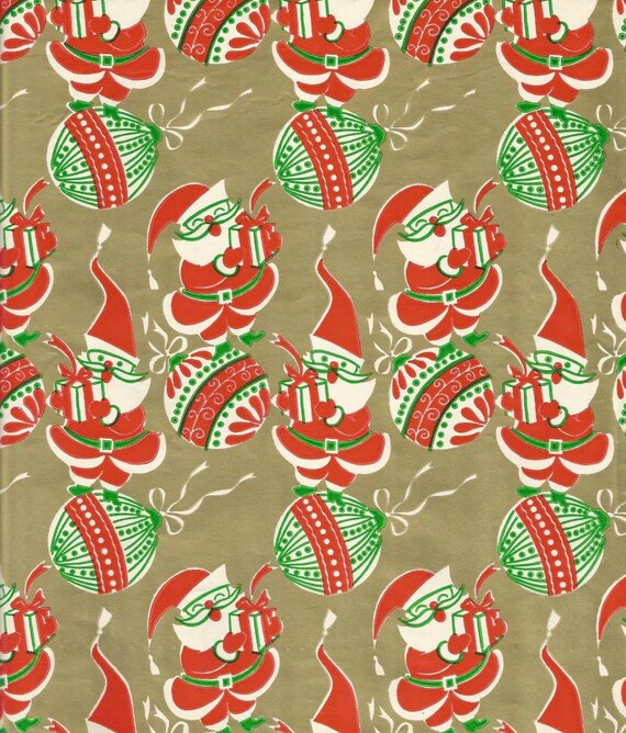 Vintage Christmas Wrapping Paper, Vintage Xmas Gift Wrap, Wrapping Paper  Roll, Christmas Gift Wrap 