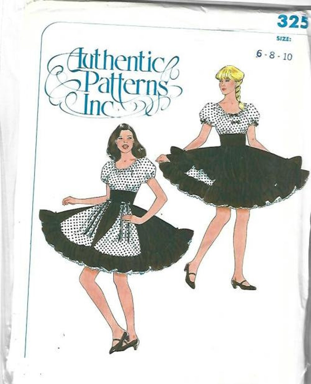 Square Dance Dress Sewing Pattern Peasant Style Bodice Circle Skirt