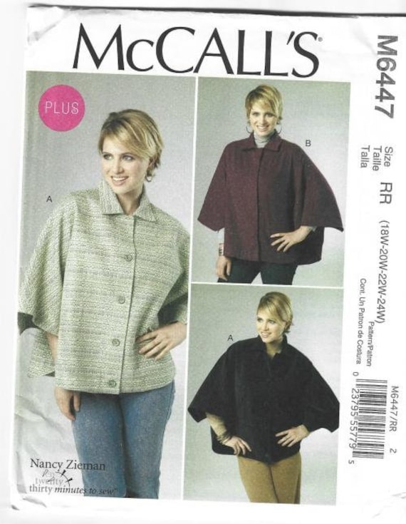 Plus Size Cape in Two Versions A 30 Minute to Sew Pattern - Etsy