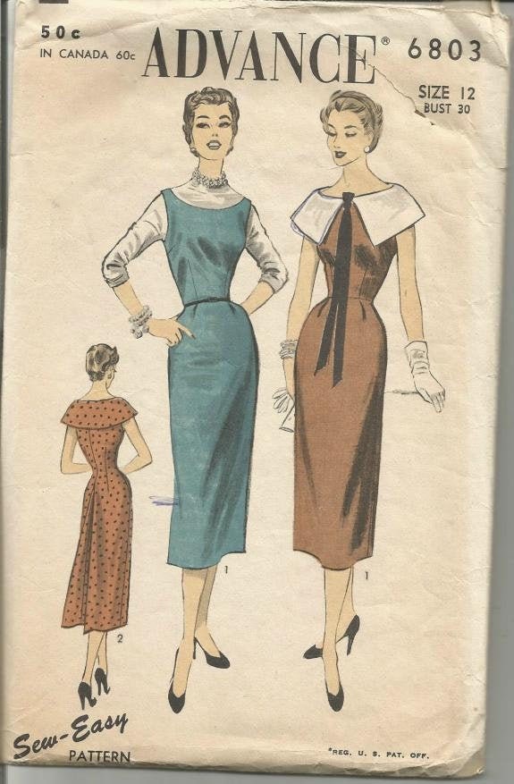 Vintage Advance Pattern 8660, Girls Jumper, Dress Sewing Pattern, Size 6  (c.1950s)