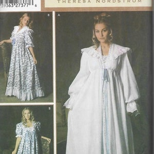 Misses&#39; Victorian Nightgown & Robe Lingerie Simplicity 5188 Uncut FF Size XS - M Bust 30.5 - 38 Women&#39;s Sewing Pattern