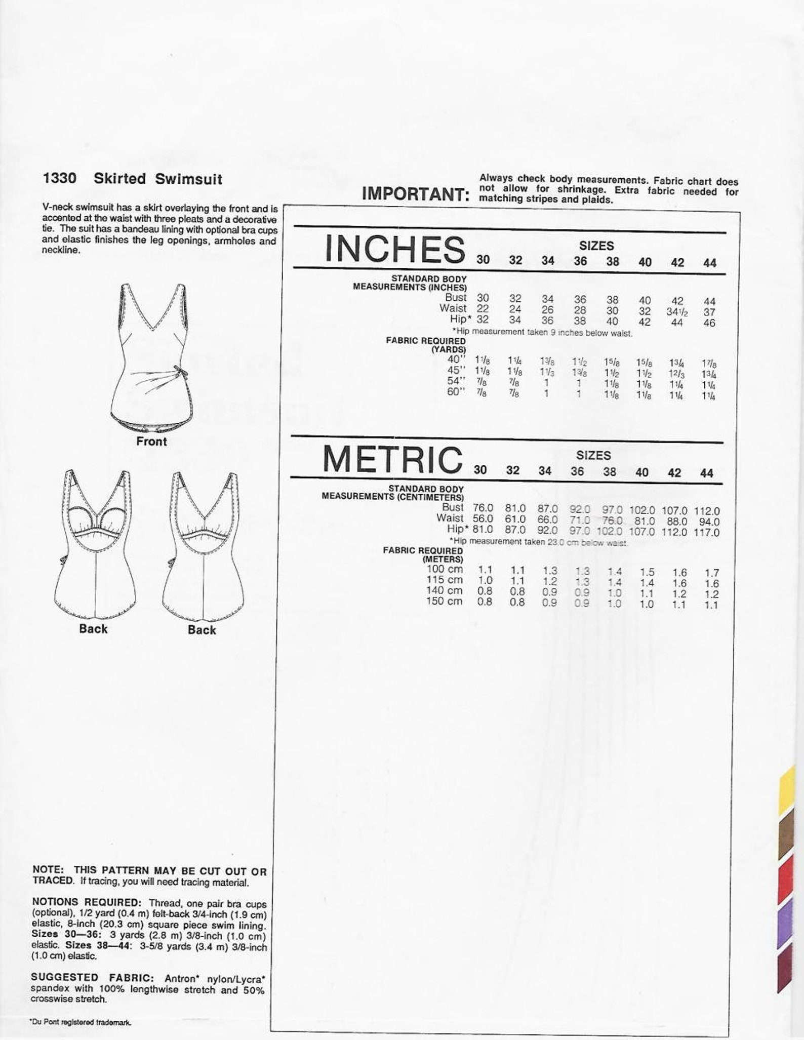 1980s Modest Skirted Swimsuit One Piece V Neck Low Cut Back Etsy