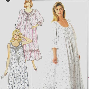 1980s UNCUT FF Robe and Nightgown Eileen West Length & Sleeve Variations Bust 30.56-36 Women's Vintage Sewing Pattern