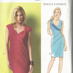 Butterick 5921 UNCUT FF Women's Easy to Sew Sheath Dress Sleeveless or Cap Sleeves Maggy London Sizes 8-16 Women's Sewing Pattern