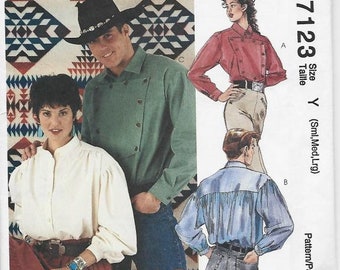 McCall's 7123 1990s UNCUT FF Shirt Chest/Bust 31.5-40 Vintage Men's/Women's Sewing Pattern