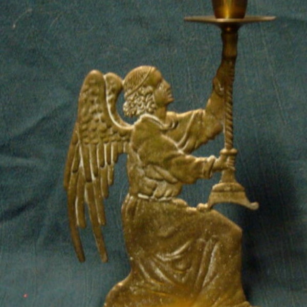 Vintage Brass Angel Candleholder Christmas Angel Made in India Vintage Candleholder Vintage Angel Collectible