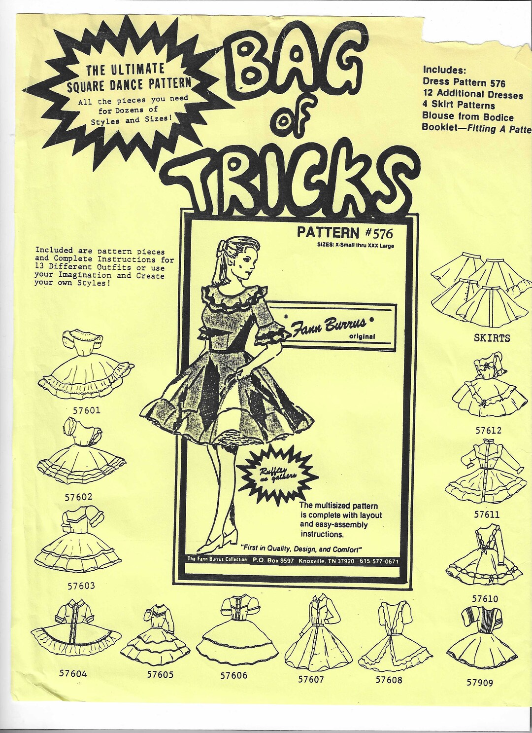 Trick Pattern Fann Burrus Square Dance Bag of Tricks Pattern #576 Plus 13 Extra ...