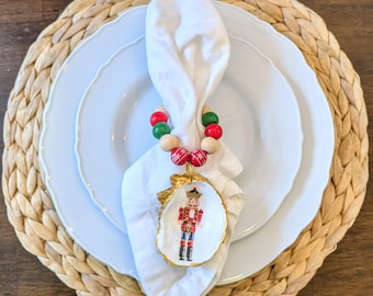 Oyster Shell Napkin Rings/Ornament: Nutcracker