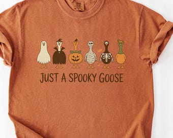 Spooky Goose Baby Comfort Colors® Shirt, Halloween Tee, Funny Goose Costume, Fall Sweatshirt, Spooky Season shirt, Spooky Goosey Shirt