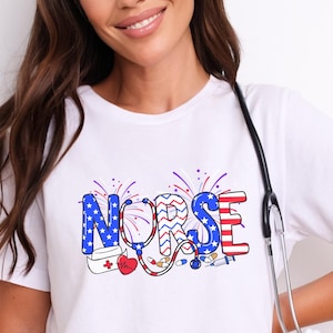 Nurse 4th Of July Shirt, Patriotic Nurse Shirt, Nurse Appreciation Tee, Nurse Crew T-Shirt, Registered Nurse Shirt