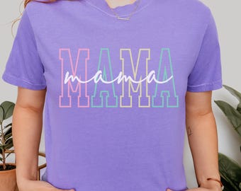 Comfort Colors® Retro Mama Shirt Mothers Day Gift From Daughter for Mom Mama Tshirt For Birthday For Her Baby Shower Christmas