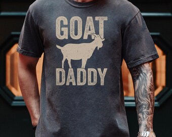 Comfort Colors® Goat Daddy Shirt, Funny Fathers Day Gift For Dad, Goat Dad Graphic Tee, Farm Animal Lover T Shirt For Men