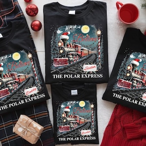 Polar Express Family Vacation Shirts, Custom Name Christmas Crewneck, Believe Christmas Family Shirt, Polar Express Train Ride T-Shirt