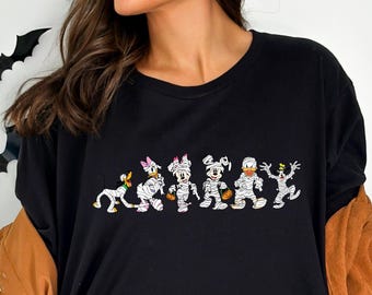 Coquette Mickey & Friends Halloween Shirt, Retro Disney Halloween Tee, Mickey's Not So Scary Party Family Matching Shirt