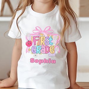 Personalized First Grade Shirt: Custom Kids Back To School Outfit