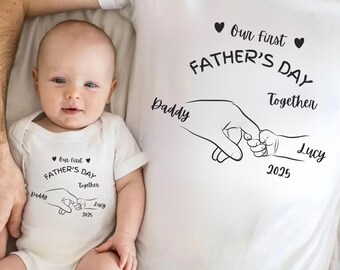 Personalized First Father's Day Matching Shirt Set: Custom Family Gift