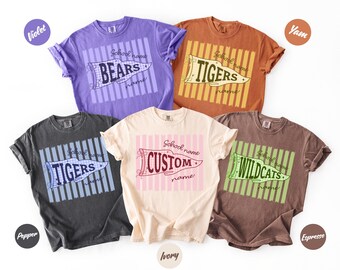 Custom School Mascot Shirt, Personalized School Spirit Tee, Preppy Game Day Shirt, Football Team Shirt, Back to School Spirit Wear