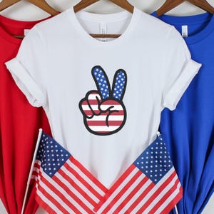 America Peace Sign Shirt: Patriotic 4th of July Tee