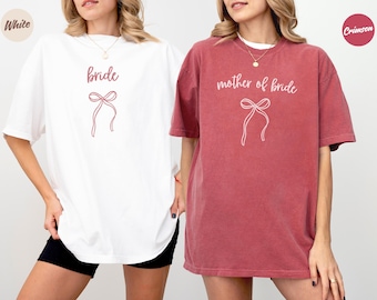 Comfort Colors® Custom Maid of Honor Shirt, Personalized MOH Proposal Tee, Bridesmaid Gift with Name, Bow Bridal Party Shirt