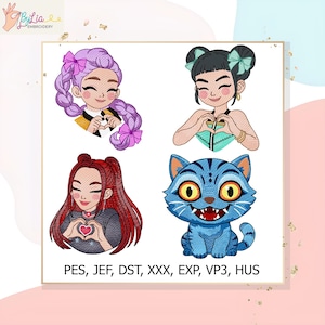 KPop Demon Hunters Embroidery Design Bundle | Cute Kawaii Characters