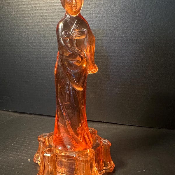 Cambridge Glass Two Bun Geisha Flower Frog