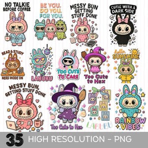 labubu Designs SVG PNG Bundle, Cute Labubu Character, Digital Files for Cricut & Laser Cutting, Instant Download Craft Gift